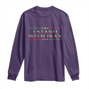 I Stand With Iran Long Sleeve Shirt Freedom For Iran 2026 Resistance Movement TS12 Purple Print Your Wear