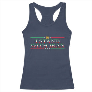 I Stand With Iran Racerback Tank Top Freedom For Iran 2026 Resistance Movement TS12 Navy Print Your Wear