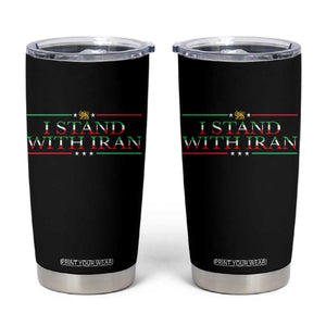 I Stand With Iran Tumbler Cup Freedom For Iran 2026 Resistance Movement TS12 Black Print Your Wear