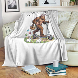 Funny Easter Bigfoot Throw Blanket Off To The Egg Hunt TS12 Print Your Wear