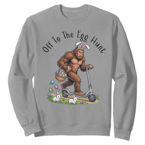 Funny Easter Bigfoot Sweatshirt Off To The Egg Hunt TS12 Sport Gray Print Your Wear