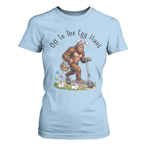Funny Easter Bigfoot T Shirt For Women Off To The Egg Hunt TS12 Light Blue Print Your Wear