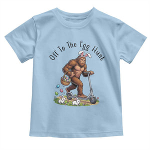 Funny Easter Bigfoot Toddler T Shirt Off To The Egg Hunt TS12 Light Blue Print Your Wear