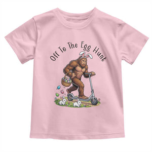 Funny Easter Bigfoot Toddler T Shirt Off To The Egg Hunt TS12 Light Pink Print Your Wear