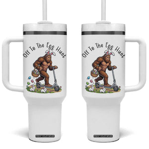 Funny Easter Bigfoot Tumbler With Handle Off To The Egg Hunt TS12 One Size: 40 oz White Print Your Wear