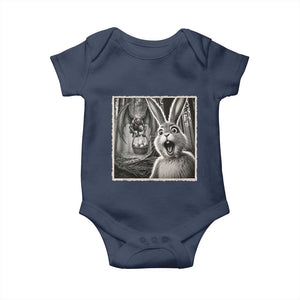 Funny Easter Bunny Selfie Mothman Egg Hunt Baby Onesie TS12 Navy Print Your Wear