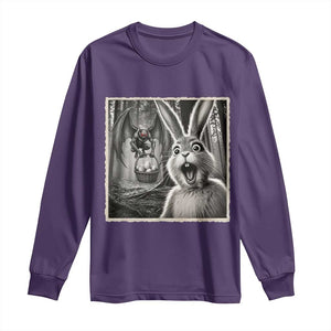 Funny Easter Bunny Selfie Mothman Egg Hunt Long Sleeve Shirt TS12 Purple Print Your Wear