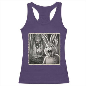 Funny Easter Bunny Selfie Mothman Egg Hunt Racerback Tank Top TS12 Purple Print Your Wear