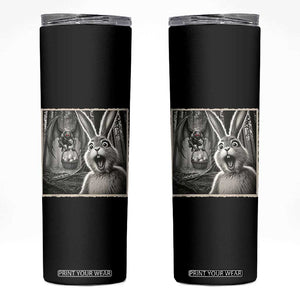 Funny Easter Bunny Selfie Mothman Egg Hunt Skinny Tumbler TS12 Black Print Your Wear