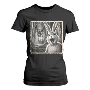 Funny Easter Bunny Selfie Mothman Egg Hunt T Shirt For Women TS12 Black Print Your Wear