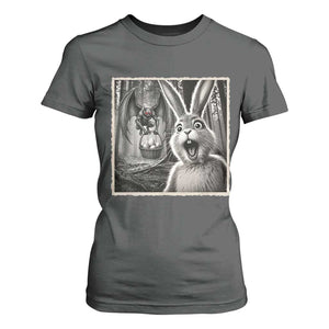 Funny Easter Bunny Selfie Mothman Egg Hunt T Shirt For Women TS12 Dark Heather Print Your Wear