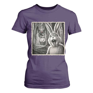 Funny Easter Bunny Selfie Mothman Egg Hunt T Shirt For Women TS12 Purple Print Your Wear