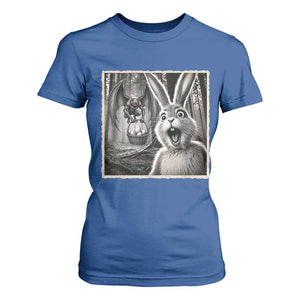 Funny Easter Bunny Selfie Mothman Egg Hunt T Shirt For Women TS12 Royal Blue Print Your Wear