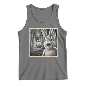 Funny Easter Bunny Selfie Mothman Egg Hunt Tank Top TS12 Black Heather Print Your Wear