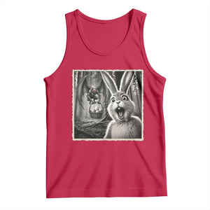 Funny Easter Bunny Selfie Mothman Egg Hunt Tank Top TS12 Red Print Your Wear