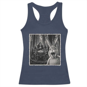 Funny Easter Bunny Selfie Racerback Tank Top Bigfoot Jersey Devil Chupacabra Egg Hunt TS12 Navy Print Your Wear