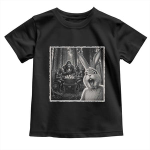 Funny Easter Bunny Selfie Toddler T Shirt Bigfoot Jersey Devil Chupacabra Egg Hunt TS12 Black Print Your Wear