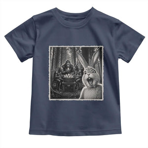 Funny Easter Bunny Selfie Toddler T Shirt Bigfoot Jersey Devil Chupacabra Egg Hunt TS12 Navy Print Your Wear