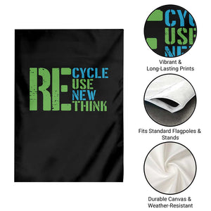 Recycle Reuse Renew Rethink Garden Flag Earth Day TS12 Print Your Wear