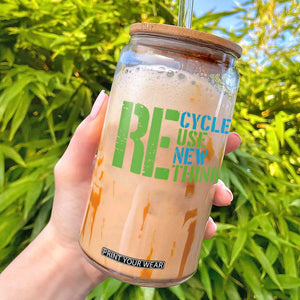 Recycle Reuse Renew Rethink Glass Can Earth Day TS12 Black Print Your Wear