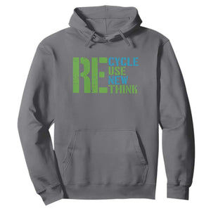 Recycle Reuse Renew Rethink Hoodie Earth Day TS12 Charcoal Print Your Wear