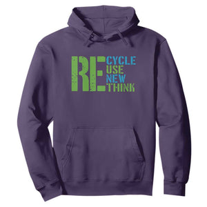 Recycle Reuse Renew Rethink Hoodie Earth Day TS12 Purple Print Your Wear