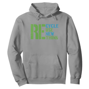 Recycle Reuse Renew Rethink Hoodie Earth Day TS12 Sport Gray Print Your Wear