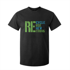 Recycle Reuse Renew Rethink T Shirt For Kid Earth Day TS12 Black Print Your Wear