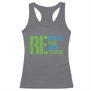 Recycle Reuse Renew Rethink Racerback Tank Top Earth Day TS12 Charcoal Print Your Wear