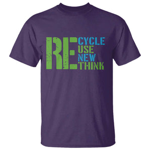 Recycle Reuse Renew Rethink T Shirt Earth Day TS12 Purple Print Your Wear