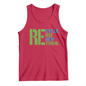Recycle Reuse Renew Rethink Tank Top Earth Day TS12 Red Print Your Wear