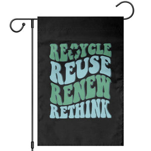 Recycle Reuse Renew Rethink Garden Flag Eco Friendly Earth Day TS12 Black Print Your Wear