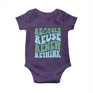 Recycle Reuse Renew Rethink Baby Onesie Eco Friendly Earth Day TS12 Purple Print Your Wear