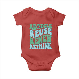 Recycle Reuse Renew Rethink Baby Onesie Eco Friendly Earth Day TS12 Red Print Your Wear