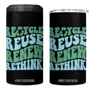 Recycle Reuse Renew Rethink 4 in 1 Can Cooler Tumbler Eco Friendly Earth Day TS12 One Size: 16 oz Black Print Your Wear