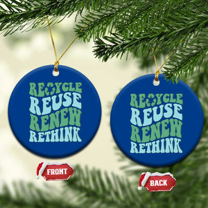 Recycle Reuse Renew Rethink Ceramic Ornament Eco Friendly Earth Day TS12 1pc Blue Print Your Wear