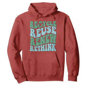 Recycle Reuse Renew Rethink Hoodie Eco Friendly Earth Day TS12 Red Print Your Wear