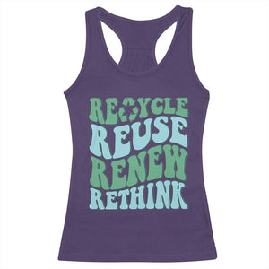 Recycle Reuse Renew Rethink Racerback Tank Top Eco Friendly Earth Day TS12 Purple Print Your Wear