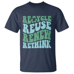 Recycle Reuse Renew Rethink T Shirt Eco Friendly Earth Day TS12 Navy Print Your Wear