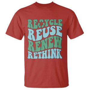 Recycle Reuse Renew Rethink T Shirt Eco Friendly Earth Day TS12 Red Print Your Wear