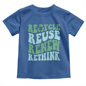 Recycle Reuse Renew Rethink Toddler T Shirt Eco Friendly Earth Day TS12 Royal Blue Print Your Wear