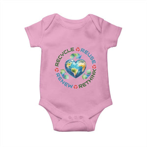 Recycle Reuse Renew Rethink Baby Onesie Zero Waste Life TS12 Light Pink Print Your Wear