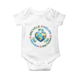 Recycle Reuse Renew Rethink Baby Onesie Zero Waste Life TS12 White Print Your Wear