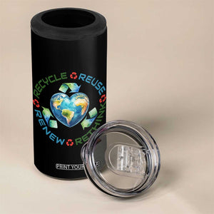 Recycle Reuse Renew Rethink 4 in 1 Can Cooler Tumbler Zero Waste Life TS12 Print Your Wear