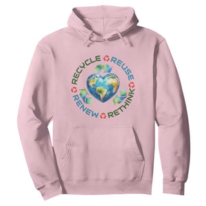 Recycle Reuse Renew Rethink Hoodie Zero Waste Life TS12 Light Pink Print Your Wear