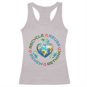 Recycle Reuse Renew Rethink Racerback Tank Top Zero Waste Life TS12 Ice Gray Print Your Wear