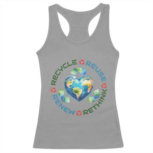 Recycle Reuse Renew Rethink Racerback Tank Top Zero Waste Life TS12 Sport Gray Print Your Wear