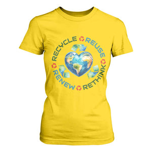 Recycle Reuse Renew Rethink T Shirt For Women Zero Waste Life TS12 Daisy Print Your Wear