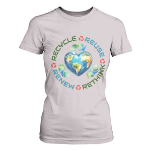 Recycle Reuse Renew Rethink T Shirt For Women Zero Waste Life TS12 Ice Gray Print Your Wear
