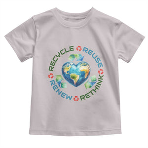 Recycle Reuse Renew Rethink Toddler T Shirt Zero Waste Life TS12 Ice Gray Print Your Wear
